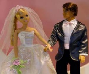 Puzzle Barbie και ο Ken την ημέρα του γάμου τους