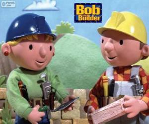 Puzzle Bob ο οικοδόμος και η Wendy σύντροφό του την οργάνωση των εργασιών της ημέρας