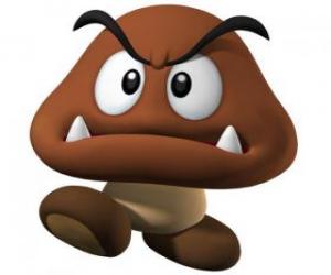 Puzzle Goomba, εχθρούς του Mario, ένα είδος μανιταριού με τα πόδια