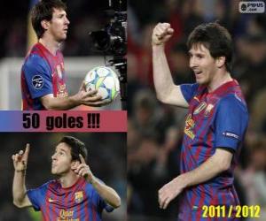 Puzzle Leo Messi, σκόρερ στην ιστορία της τη Λιγκ ισπανικά, 2011-2012