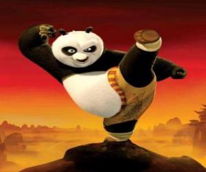Puzzle Po, το γιγαντιαίο panda ανεμιστήρας του Kung Fu, την κατάρτιση να γίνει πολεμιστής πλοίαρχος