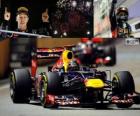 Sebastian Vettel γιορτάζει νίκη στο το Grand Prix της Σιγκαπούρης 2012