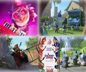 Puzzle Αρκετές εικόνες των Gnomeo και Ιουλιέτα