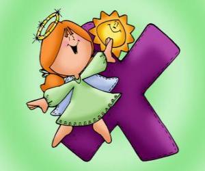 Puzzle Γράμμα X με έναν άγγελο
