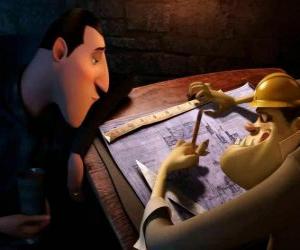 Puzzle Δράκουλας αναθεώρηση των σχεδίων από την Τρανσυλβανία Hotel