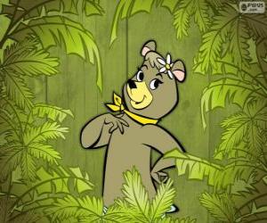 Puzzle Η όμορφη φέρουν Cindy είναι η φίλη του Yogi αρκούδα