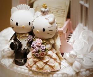 Puzzle Κούκλες Γάμος Hello Kitty και Αγαπητέ Daniel