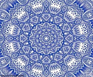 Puzzle Μάνταλα λουλούδι μπλε