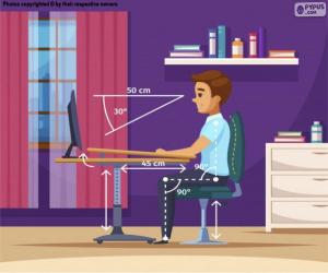 Puzzle Σωστή θέση μπροστά από τον υπολογιστή
